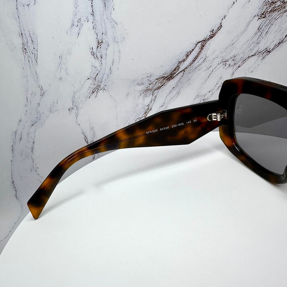 New PRADA Sunglasses Brown Juniper Tortoise Gray Lens Square - Picture 6 of 16